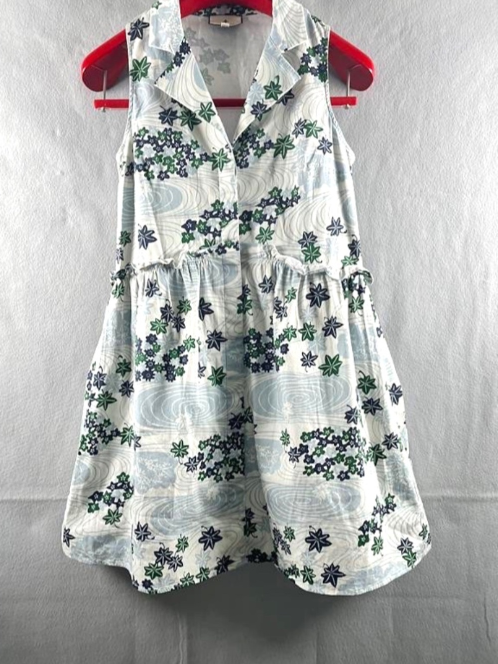 Tuckernuck Provence Breeze Floral Royal Sleeveless Shirt Dress Sz Small